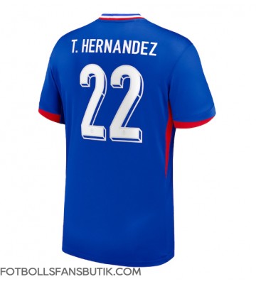 Frankrike Theo Hernandez #22 Replika Hemmatröja EM 2024 Kortärmad